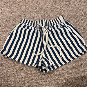 Forever 21 Navy and White Striped Athletic Shorts